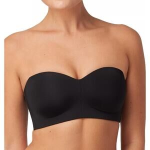 Maidenform Women Black Pure Comfort Wireless Strapless Bandeau Bra Size M